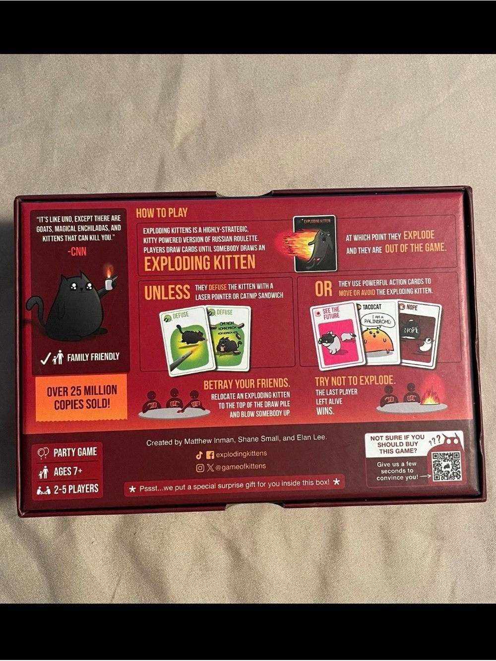 Exploding Kittens Card Game - Red Original Edition - Picture 2 of 3